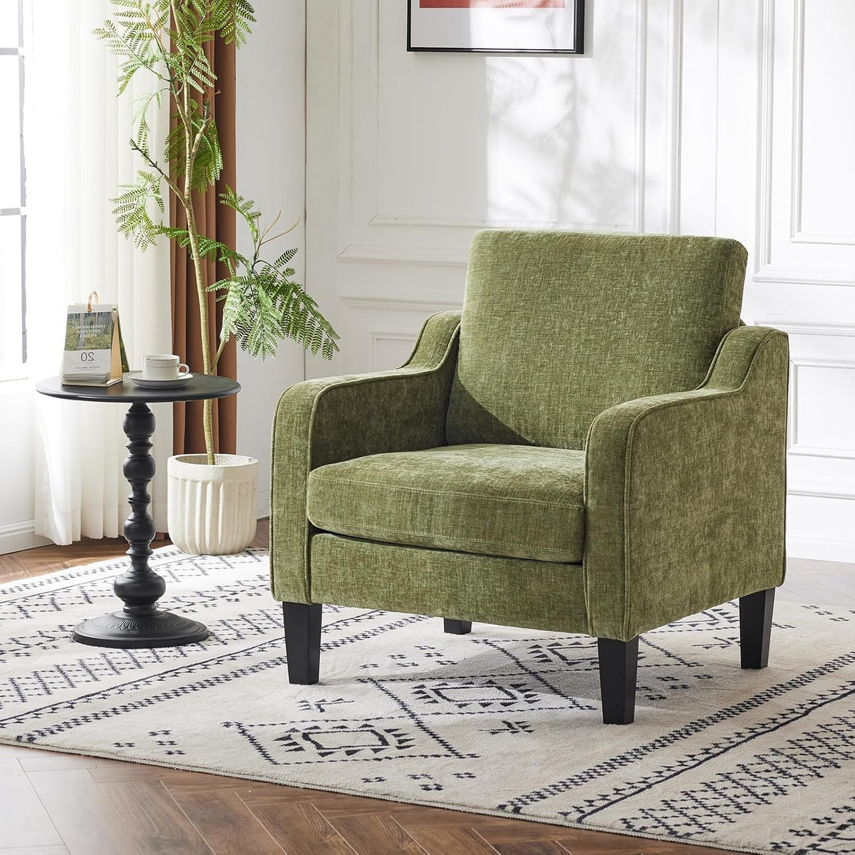 Accent Chair for Living Room Chairs Olive Green Reading Chair