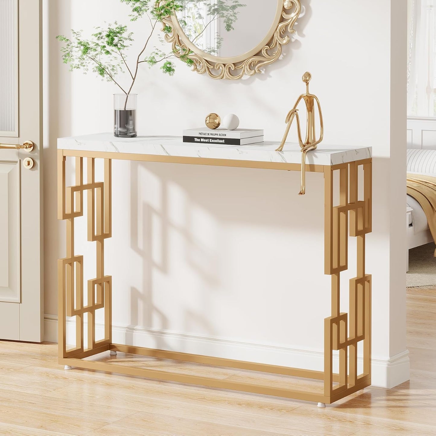 Tribesigns Gold Console Table, Modern 42.5" Sofa Tables Entryway