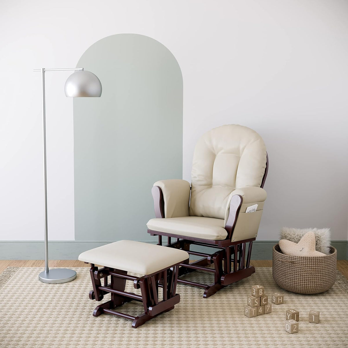 STORKCRAFT HOOP GLIDER & OTTOMAN SET
