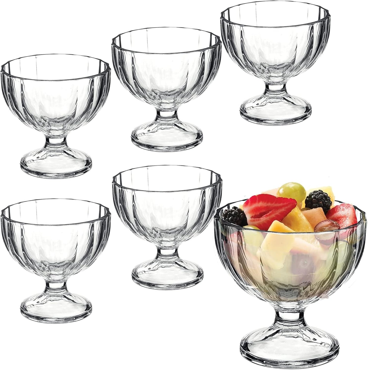 Tulip Glass Dessert Bowl Set – 6 Pieces!