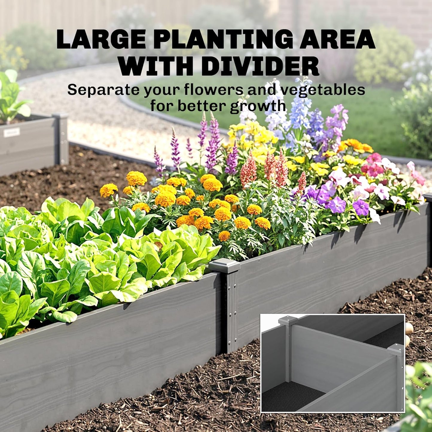 Outsunny Wooden Raised Garden Bed – Grey
