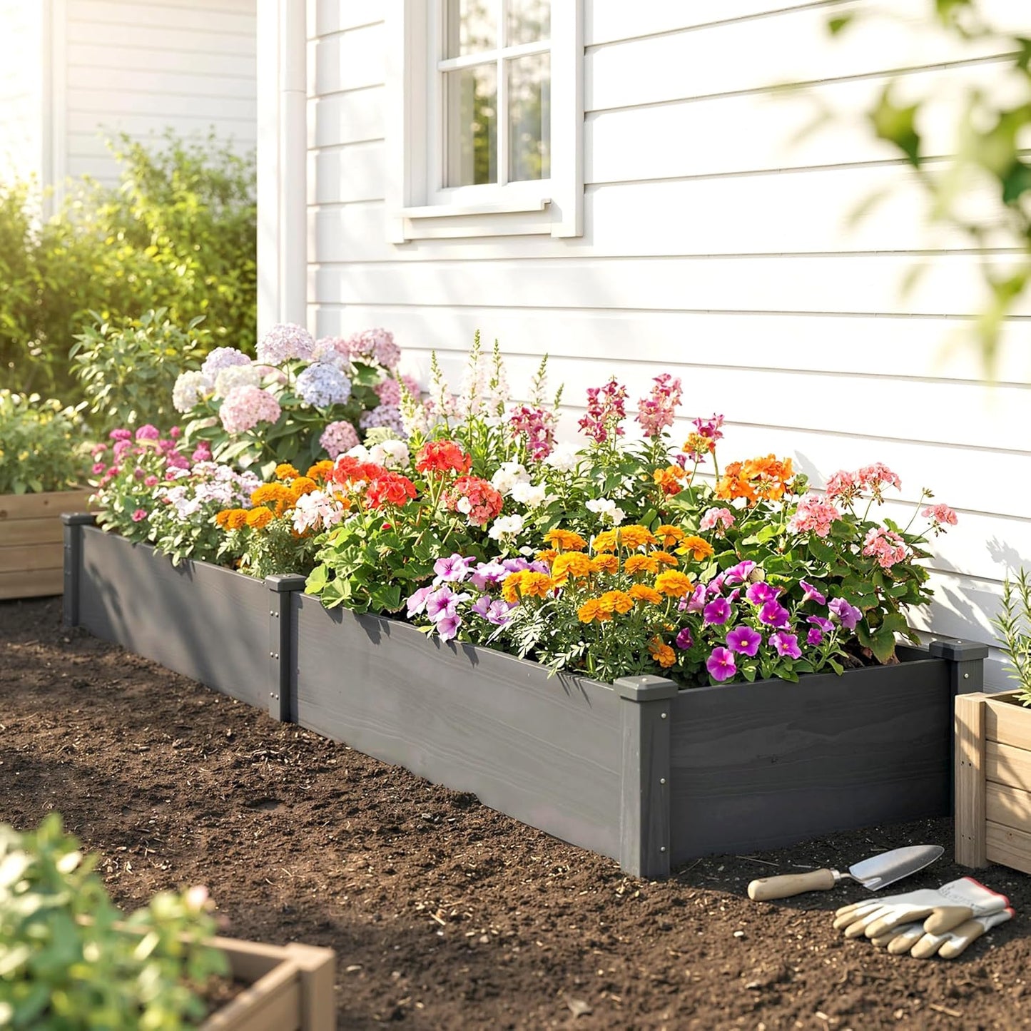Outsunny Wooden Raised Garden Bed – Grey