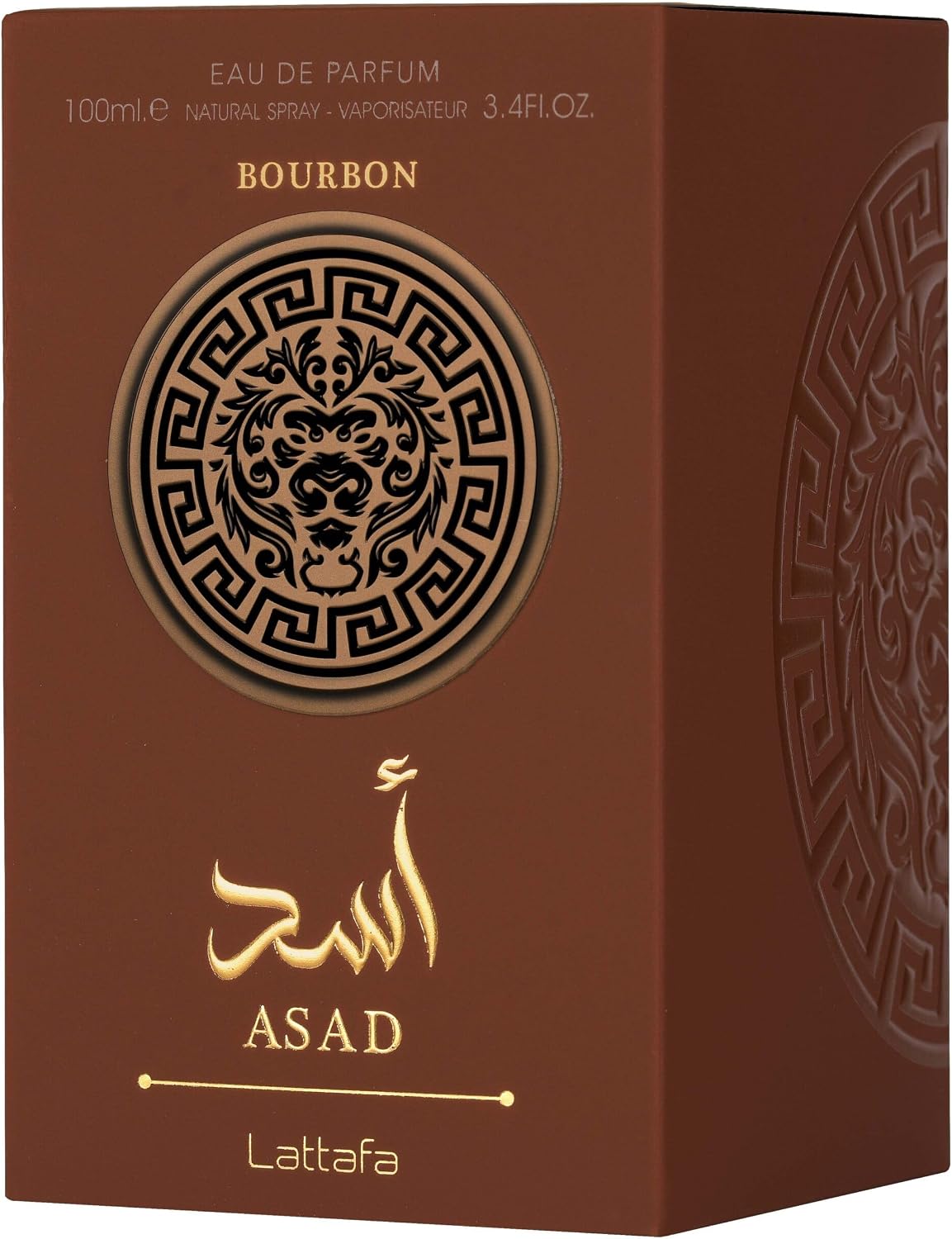 Lattafa Asad Bourbon Eau de Parfum Spray for Unisex, 3.4 Ounce
