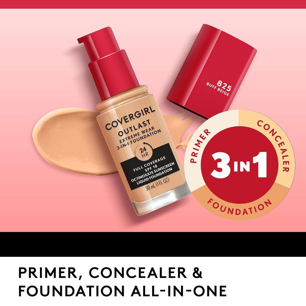 Covergirl Outlast Extreme  Liquid Foundation,Natural Tan