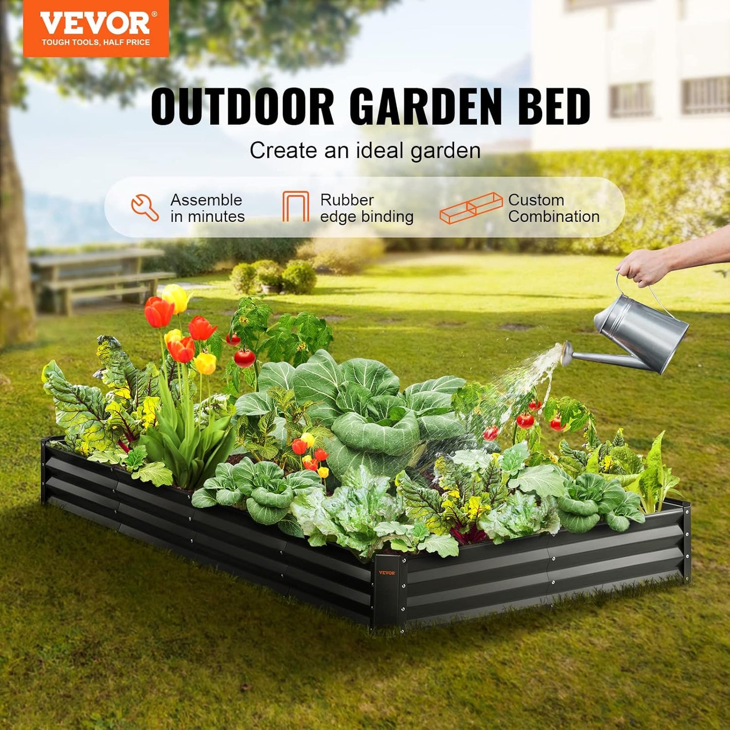 Raised Garden Bed Kit – Galvanized Metal