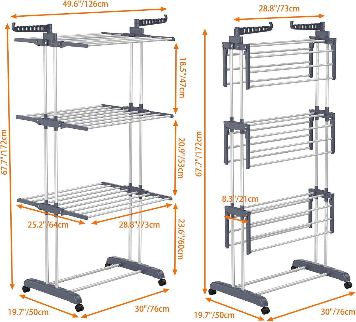 4-TIER FOLDABLE CLOTHES DRYING RACK