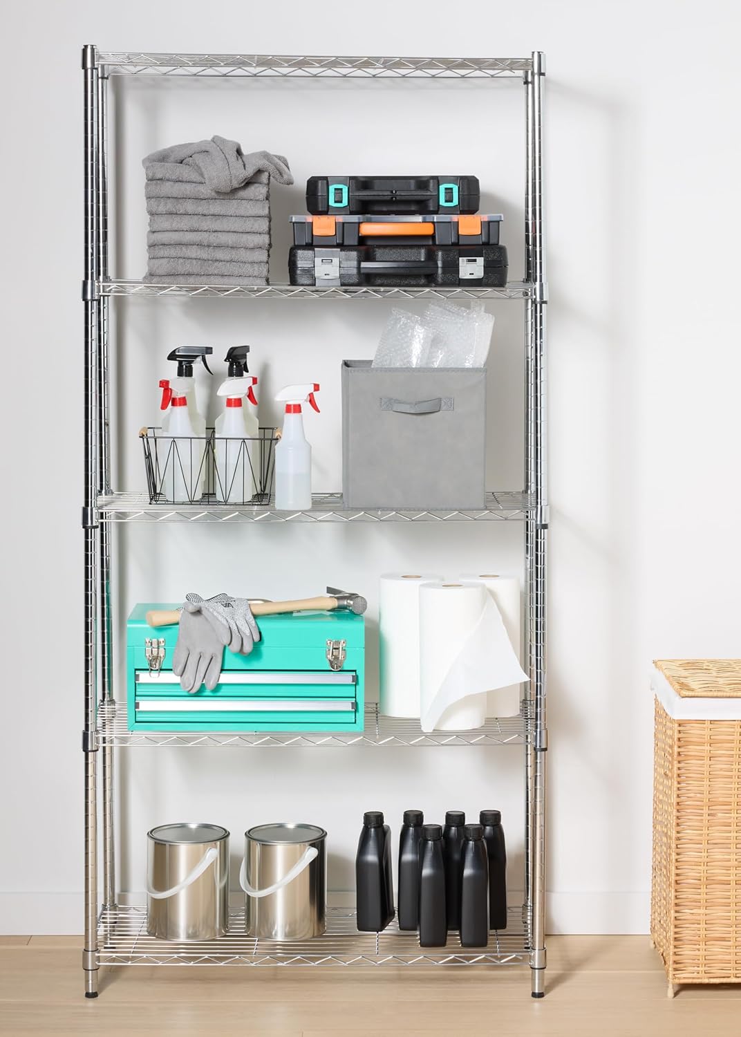 5 Tier Wire Shelving Unit Storage Shelves Metal Wire Shelf Stora