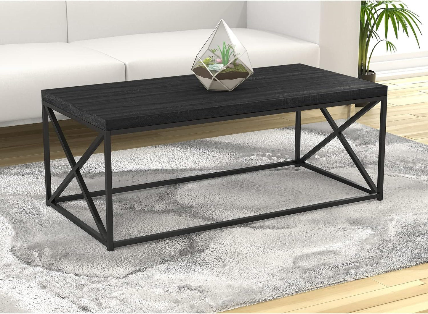 Safdie & Co. 81036.Z.74 Living Room Coffee Coktail Tea Center Table-48 L/Grey Wood/Modern Low Table