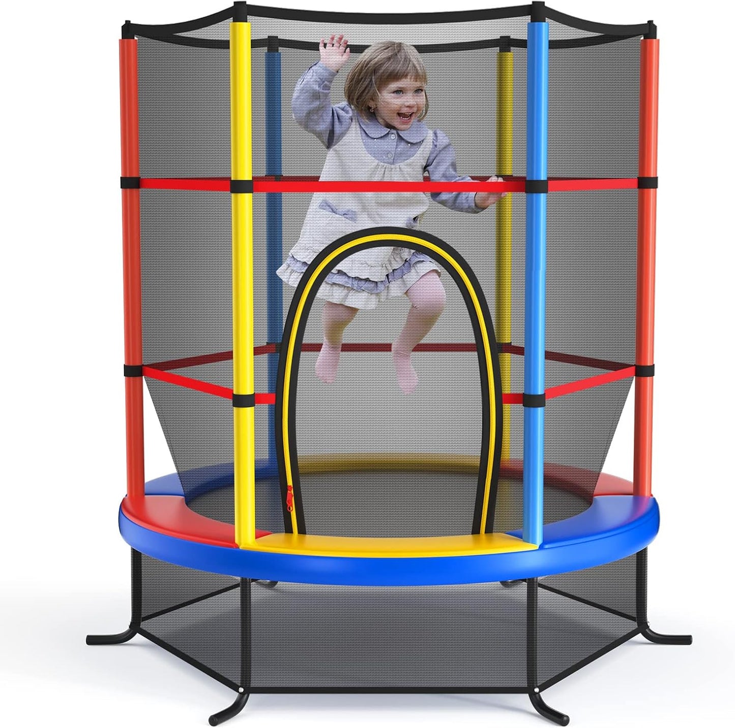 Giantex 55" Kids Trampoline with Safety Enclosure Net