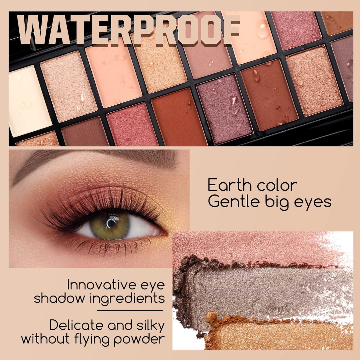 16 Colors make up Eyeshadow Palette Eye Shadow Powder Disc Portable Shimmer glitter eyeshadow