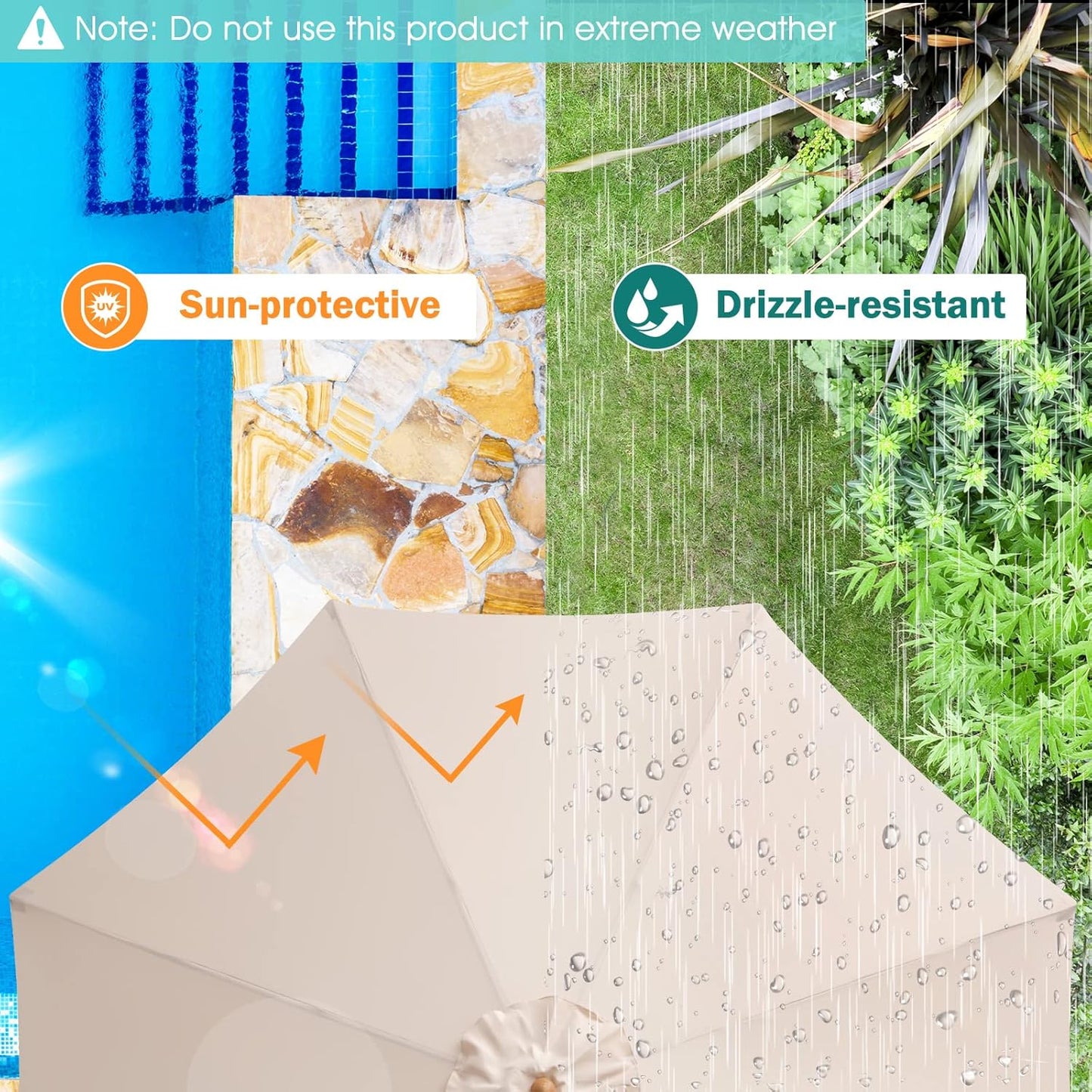 Giantex 10FT Patio Umbrella, Outdoor Table Market Umbrella with 8 Bamboo Ribs,