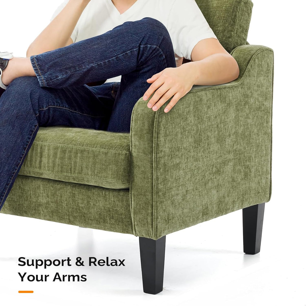 Accent Chair for Living Room Chairs Olive Green Reading Chair