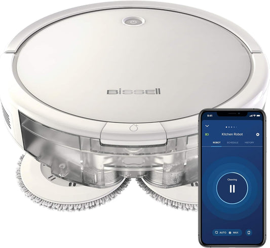 BISSELL SpinWave® Robot Vacuum & Mop – 2‑in‑1 (Model 2859C, White)