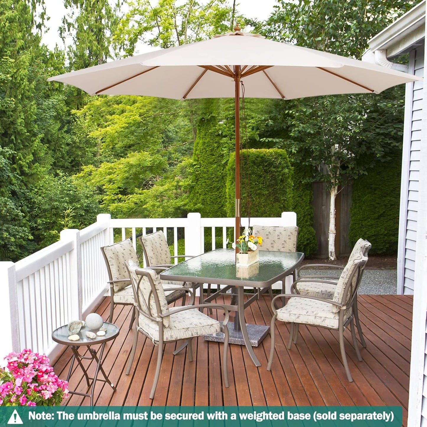 Giantex 10FT Patio Umbrella, Outdoor Table Market Umbrella with 8 Bamboo Ribs,