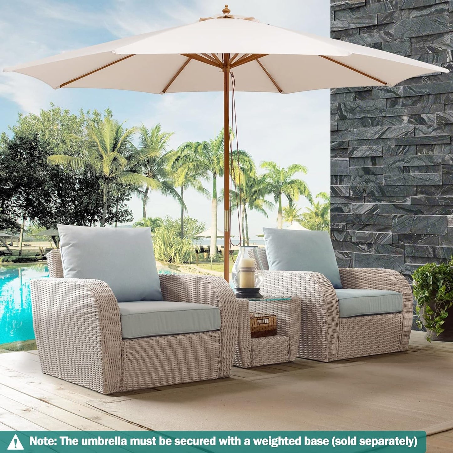 Giantex 10FT Patio Umbrella, Outdoor Table Market Umbrella with 8 Bamboo Ribs,