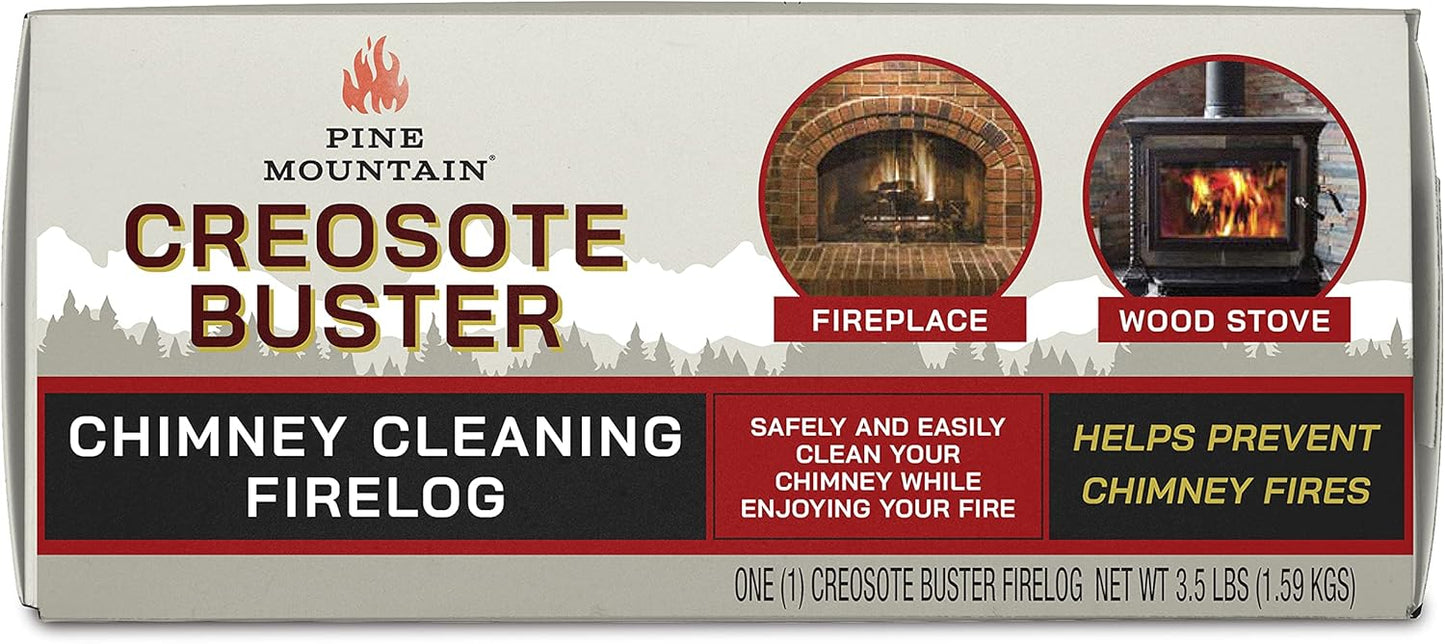 Pine Mountain Creosote Buster Chimney Cleaning Safety Firelog 3.5Lb Log Brown 1 Count