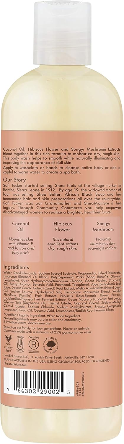 Shea Moisture Coconut & Hibiscus Body Wash, 384ml