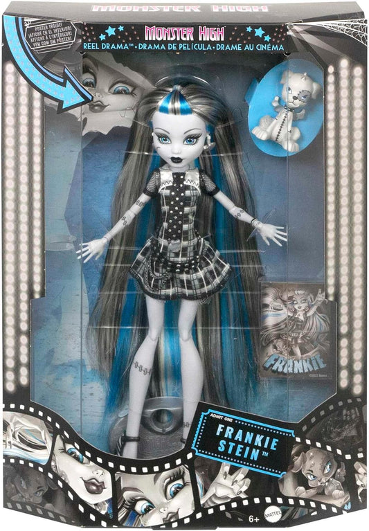 Monster High Reel Drama Doll, Frankie Stein in Black and White