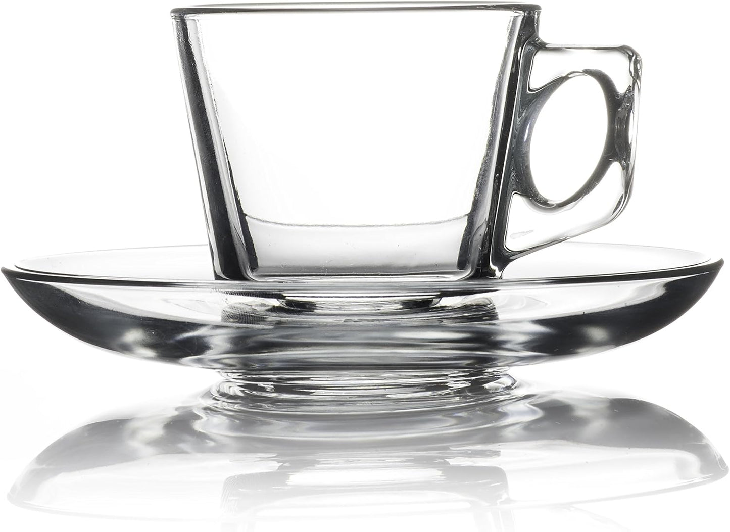 Espresso 12 Pcs Glass Set Include 6 Cups & 6 Saucers