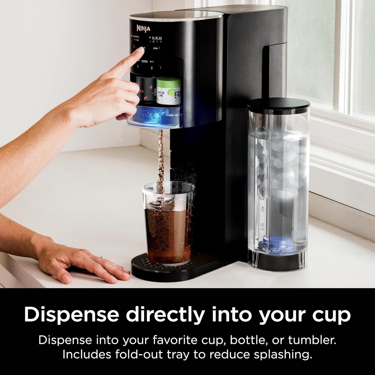 Ninja Thirsti Drink System, Soda Maker, Sparkling,Personalize Flavor, Carbonated Water Machine,