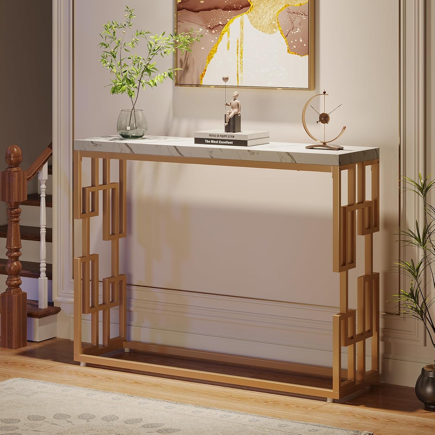 Tribesigns Gold Console Table, Modern 42.5" Sofa Tables Entryway