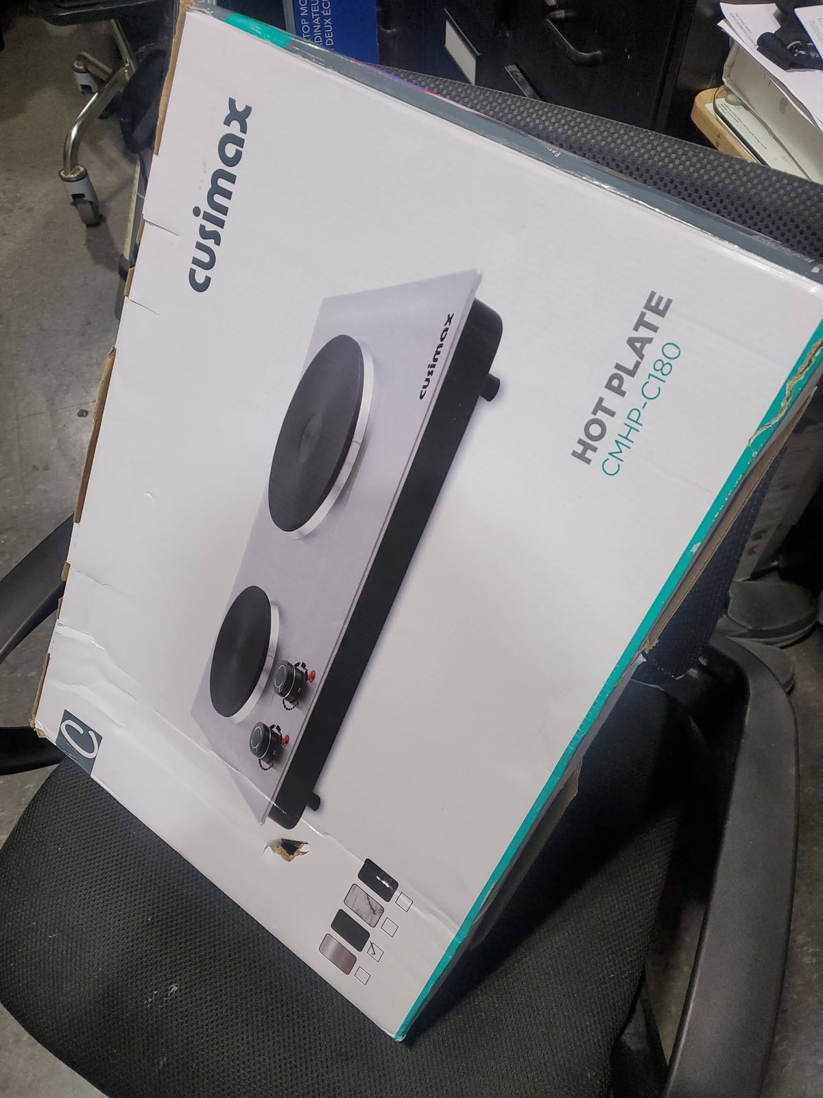 CUSIMAX 1800W Double Hot Plate, Stainless Steel Silver Countertop Burner