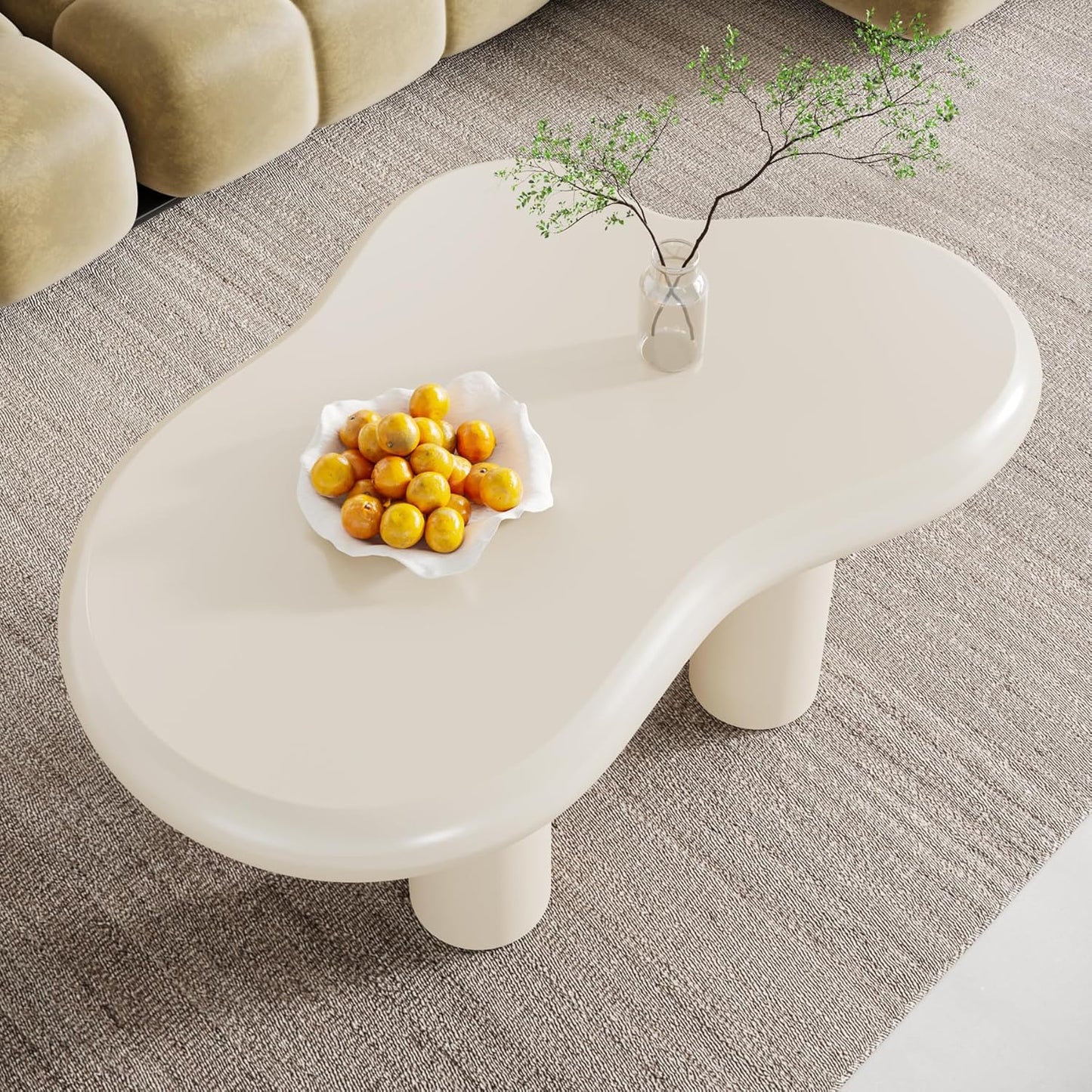 39.4" Cloud Coffee Table, Cute Cream Coffee Table