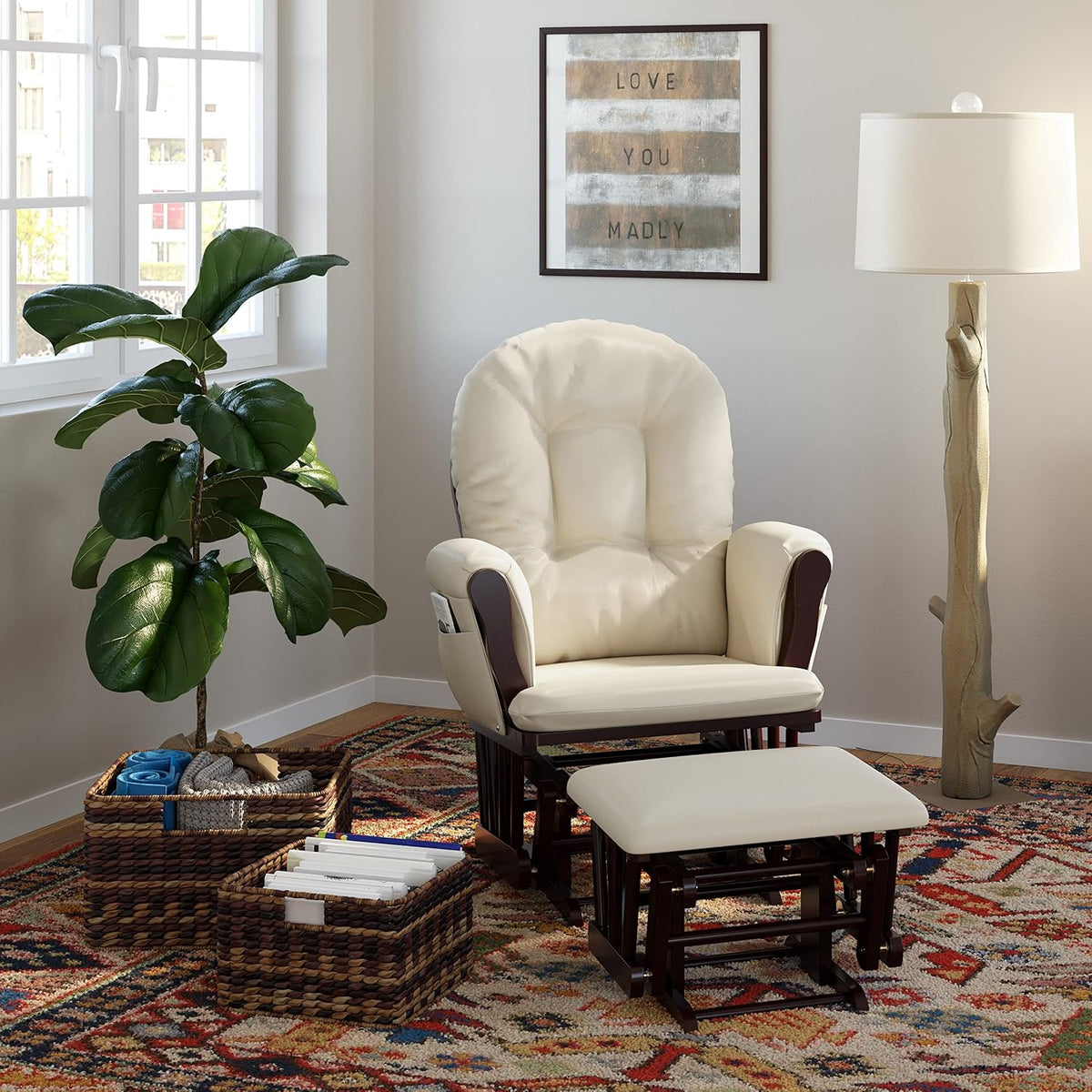 STORKCRAFT HOOP GLIDER & OTTOMAN SET