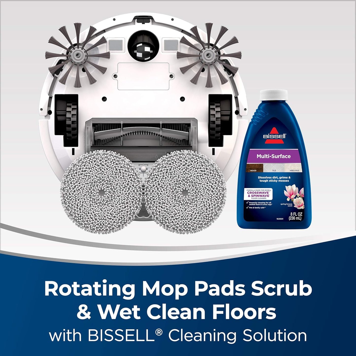 BISSELL SpinWave® Robot Vacuum & Mop – 2‑in‑1 (Model 2859C, White)