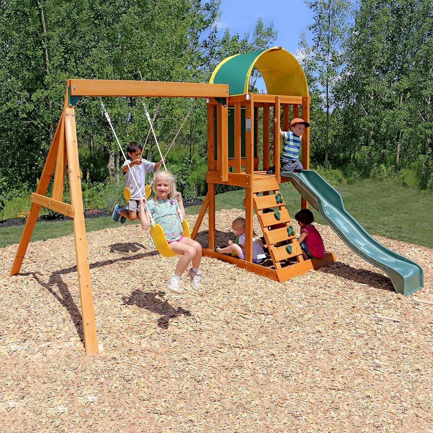 KidKraft 400 Ainsley Outdoor Swing Set / Playset – Multicolor