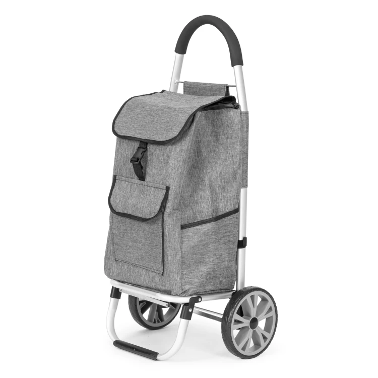 Shopping Trolley with Bag 33 Liters Large Wheels Additional Pockets ModernHome