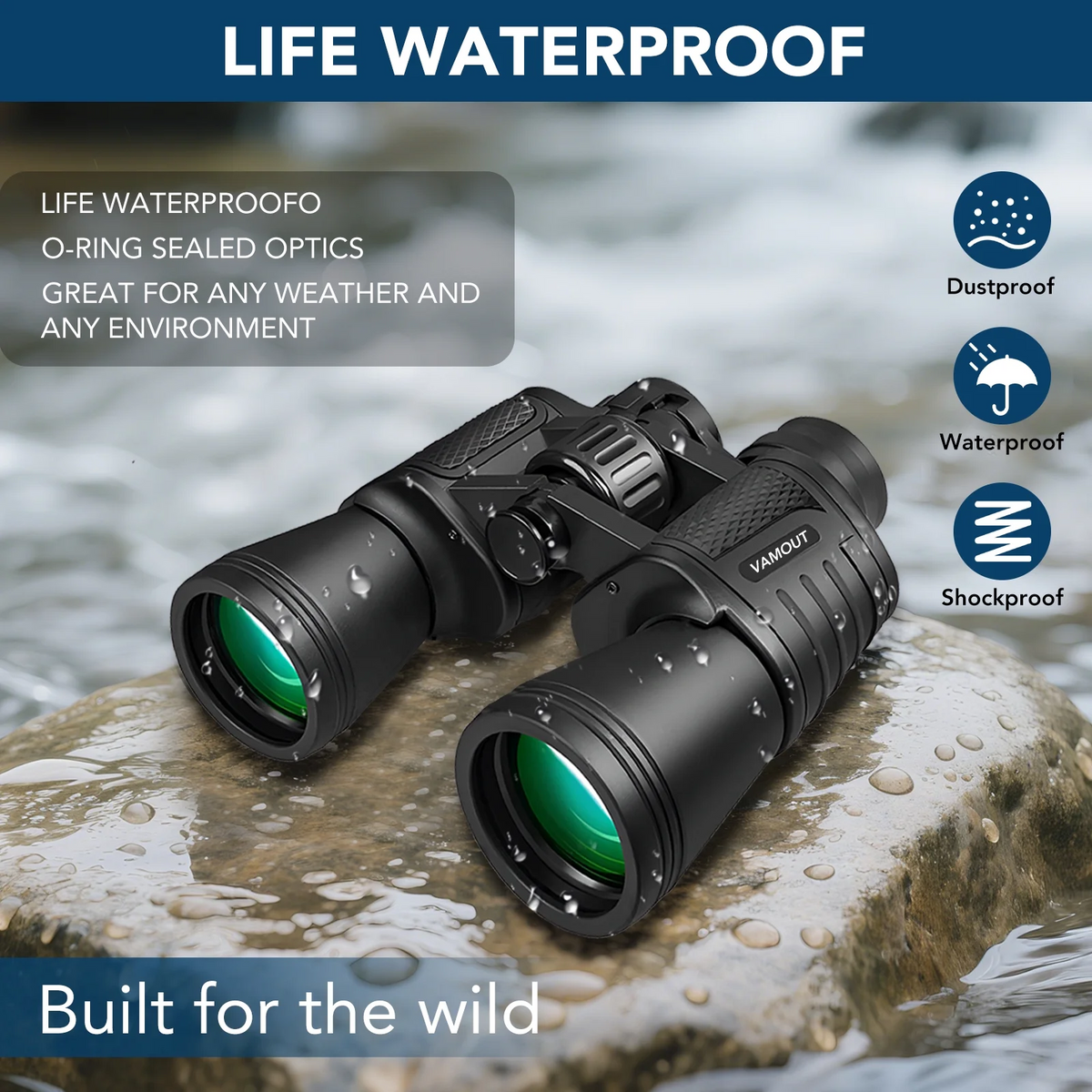 Binoculars – High Powered, Waterproof, Low‑Light Vision
