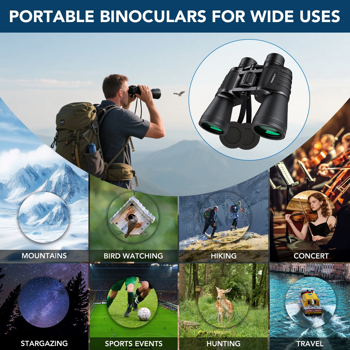 Binoculars – High Powered, Waterproof, Low‑Light Vision