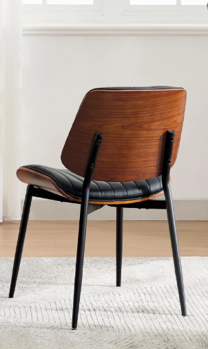 MID-CENTURY MODERN PU LEATHER DINING CHAIR