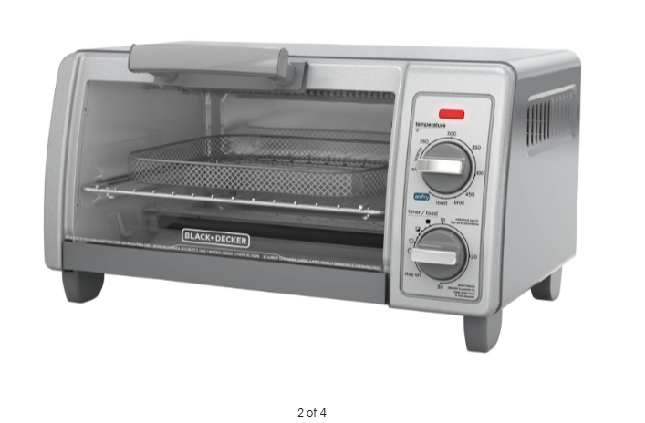 Black & Decker 4‑Slice Air Fry Toaster Oven – 1.3 Cu. Ft / 36.9L – Stainless Steel