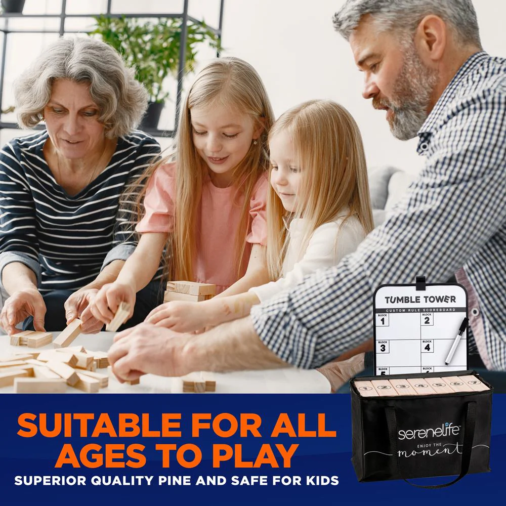 56 PCS Giant Tumble Tower Blocks Game!