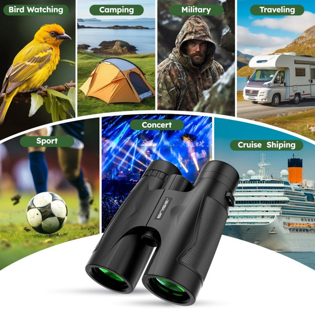 10x42 HD Professional Binoculars – Low Night Vision + BAK‑4 Prism