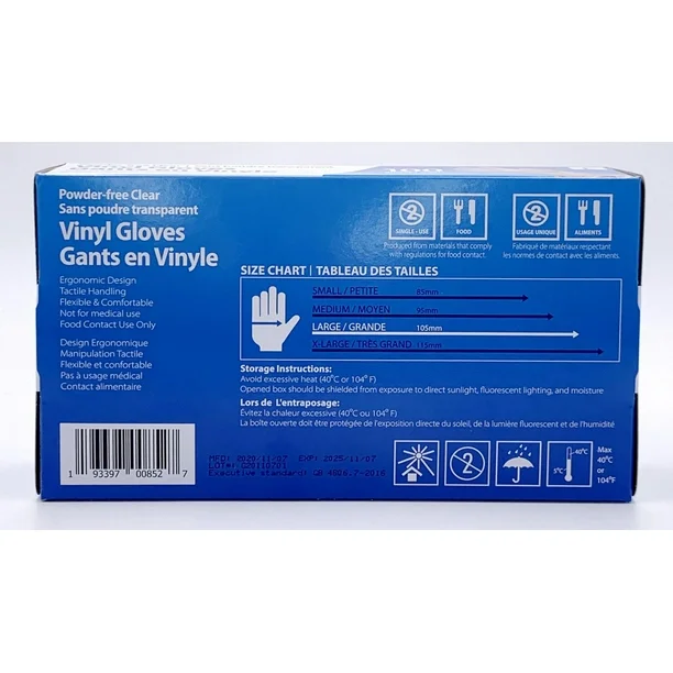 Disposable Powder-Free Clear Vinyl Gloves