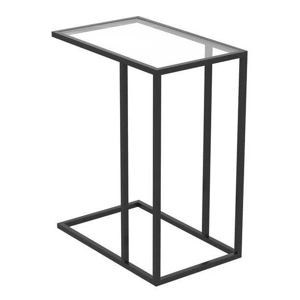 Safdie & Co. Accent Table 19L C Shaped Glass Metal