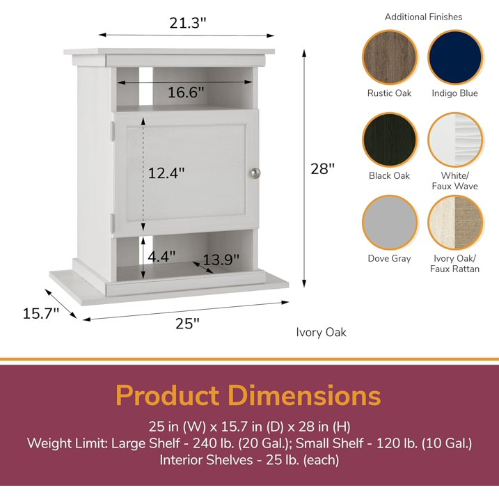 Flipper 10/20 Gallon Aquarium Stand, Rustic Oak