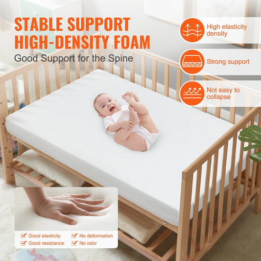 Crib Mattress, Two-sided Breathable Toddler Mattress of Memory Foam, Baby Mattress