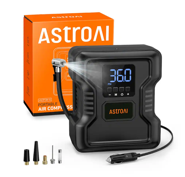 AstroAI Portable Tire Inflator – 150 PSI (12V DC)