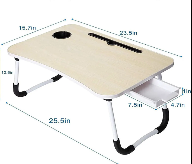 Laptop Bed Desk,Bed Table Portable Foldable Laptop Bed Tray Table with Cup Holder/Storage Drawer/Bookshelf Board for Bed/Couch/Sofa Working, Reading