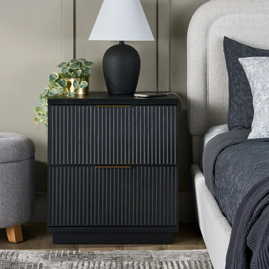 Lillian Fluted Nightstand with drawer