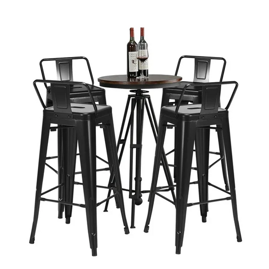 Set of 4 Metal Bar Stools 30'' Bar Height Barstools Industrial w