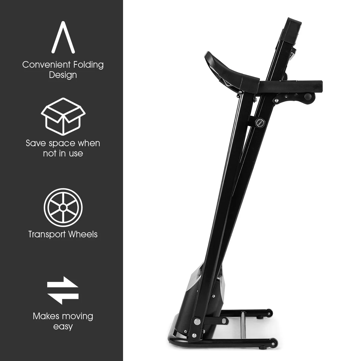Goplus 1.0HP Folding Treadmill Electric Support Motorized Power