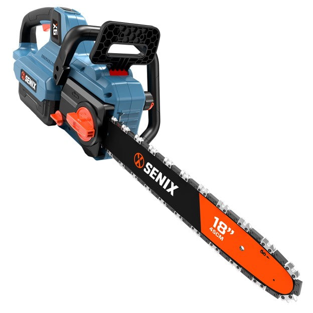 SENIX CSX6-M1 18" 60V Battery Powered Chainsaw, Brushless, Automatic Oiler, Tool-Free Chain