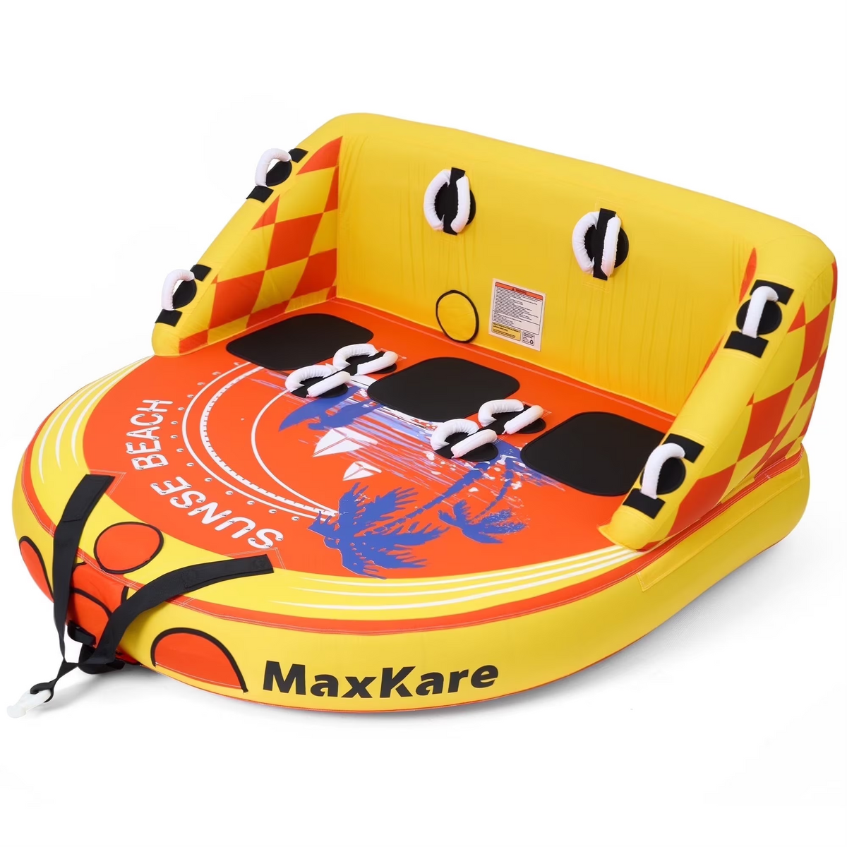 Towable Tube with Dual Tow Points, Inflatable Tube for Boating
