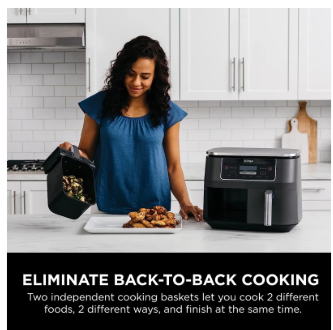 Ninja Foodi 8‑QT 6‑in‑1 Air Fryer with DualZone Technology