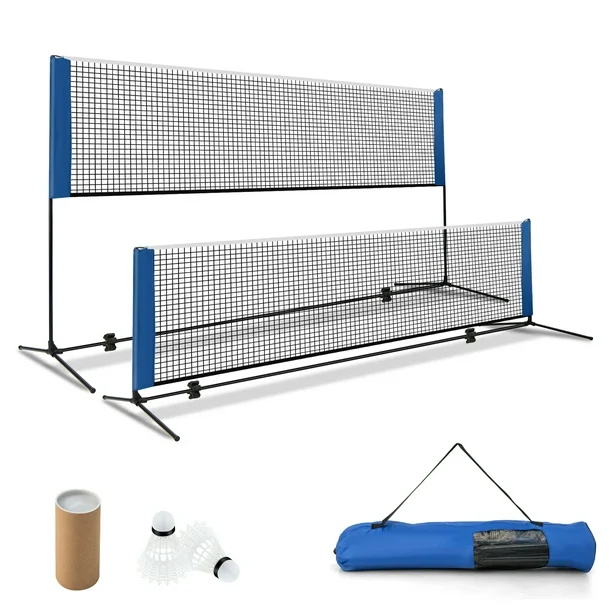 Costway 10FT Adjustable Badminton Net Set W/2 Shuttlecocks Portable Carry Bag